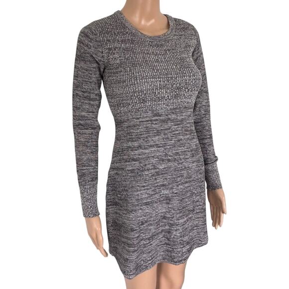 Athleta Ribbed Knit Sweater Dress XXS Gray Long Sleeve Bodycon Winter Casual - Picture 2 of 6